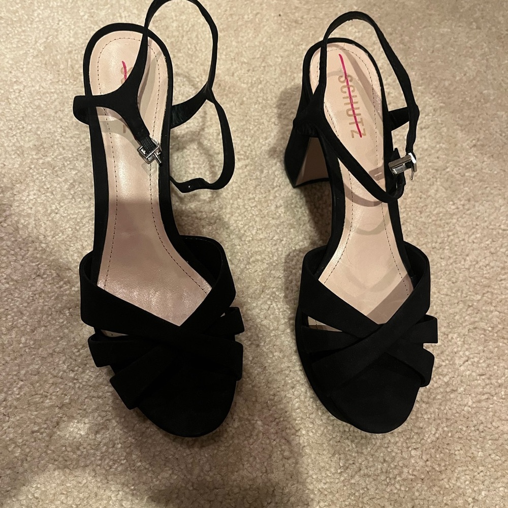 Schultz Black Strappy Heels
